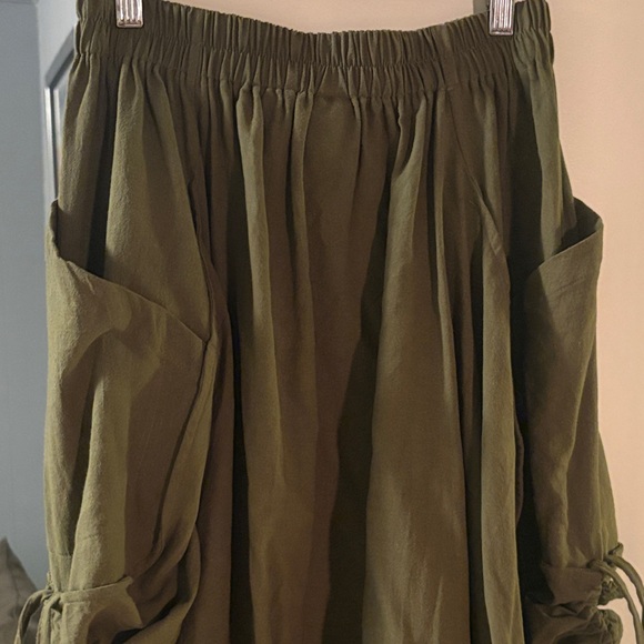 Thaluta Asymmetrical Olive Skirt - Picture 5 of 5